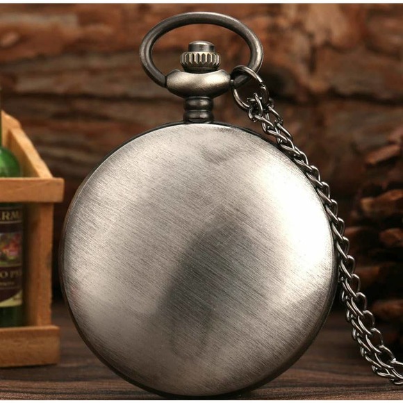 Harry Potter Pocket Watch NEW Gift Pendant Vintage Silver Flying Snitch Logo - Picture 4 of 4